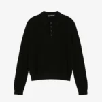 CASHMERE KNIT POLO SWEATER BLACK
