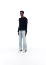 CASHMERE KNIT POLO SWEATER DARK NAVY - Image 5