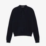 CASHMERE KNIT POLO SWEATER DARK NAVY