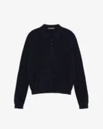 CASHMERE KNIT POLO SWEATER DARK NAVY