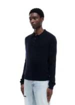CASHMERE KNIT POLO SWEATER DARK NAVY - Image 2