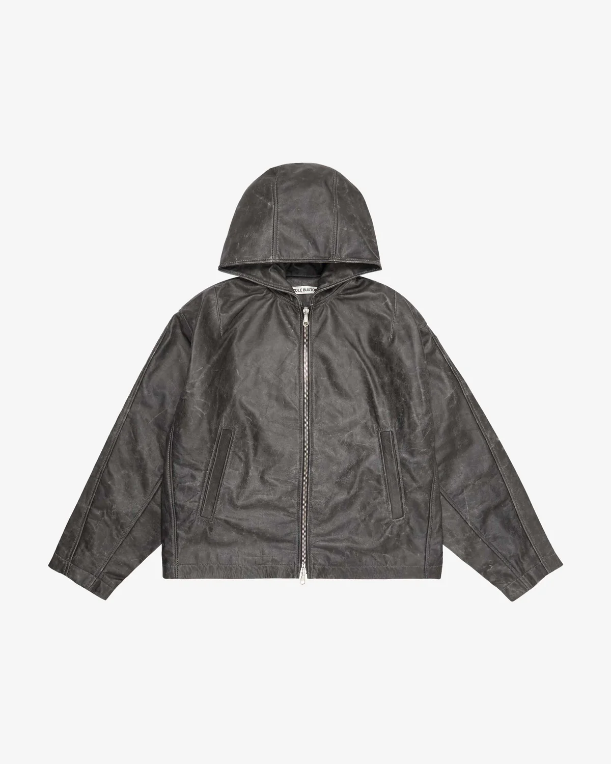 CB HOODED LEATHER JACKET BLACK CB HOODED LEATHER JACKET BLACK - Image 1