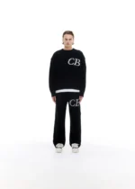 CB LOGO KNIT PANTS BLACK - Image 3