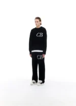 CB LOGO KNIT PANTS BLACK - Image 2