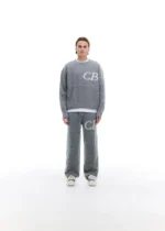 CB LOGO KNIT PANTS GREY MARL - Image 2
