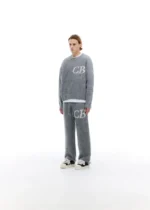 CB LOGO KNIT SWEATER GREY MARL - Image 4