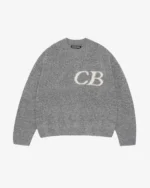 CB LOGO KNIT SWEATER GREY MARL