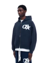 CB STAR ZIPPED HOODIE NAVY - Image 3