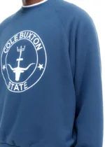 COLE BUXTON STATE RAGLAN SWEATSHIRT BLUE - Image 2