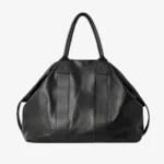 CREASED LEATHER MILITARY DUFFLE BLACK