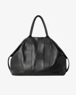CREASED LEATHER MILITARY DUFFLE BLACK