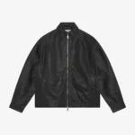 CROC LEATHER JACKET BLACK