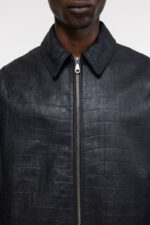 CROC LEATHER JACKET BLACK - Image 2