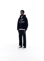 INTERNATIONAL ZIPPED HOODIE BLACK - Image 4