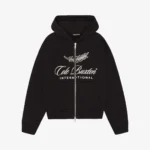 INTERNATIONAL ZIPPED HOODIE BLACK