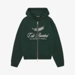 INTERNATIONAL ZIPPED HOODIE FOREST GREEN