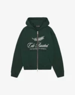 INTERNATIONAL ZIPPED HOODIE FOREST GREEN