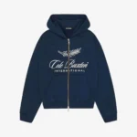 INTERNATIONAL ZIPPED HOODIE NAVY