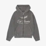 INTERNATIONAL ZIPPED HOODIE OG WASHED BLACK