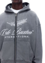 INTERNATIONAL ZIPPED HOODIE OG WASHED BLACK - Image 2