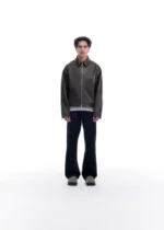 LIGHT LAMB LEATHER JACKET DARK BROWN - Image 5
