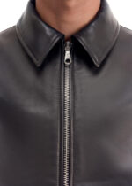 LIGHT LAMB LEATHER JACKET DARK BROWN - Image 3