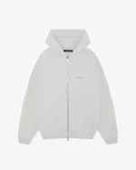 MINI LOGO ZIPPED HOODIE LIGHT GREY MARL