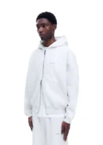 MINI LOGO ZIPPED HOODIE LIGHT GREY MARL - Image 3