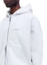 MINI LOGO ZIPPED HOODIE LIGHT GREY MARL - Image 2