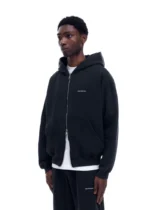 MINI LOGO ZIPPED HOODIE VINTAGE BLACK - Image 3