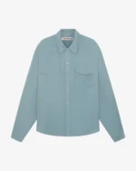 SANDWASHED SATIN SHIRT POWDER BLUE
