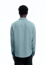 SANDWASHED SATIN SHIRT POWDER BLUE - Image 2