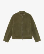 SUEDE CAFE RACER JACKET KHAKI