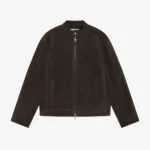 SUEDE DECAL RACER JACKET BROWN