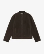 SUEDE DECAL RACER JACKET BROWN