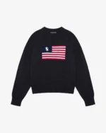 TWO STAR FLAG KNIT SWEATER NAVY