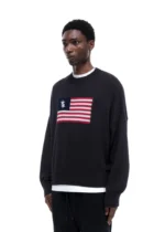 TWO STAR FLAG KNIT SWEATER NAVY - Image 4