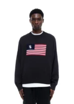 TWO STAR FLAG KNIT SWEATER NAVY - Image 3