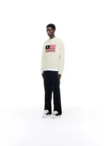 TWO STAR FLAG KNIT SWEATER VINTAGE WHITE - Image 4