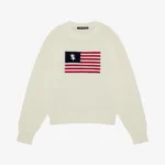 TWO STAR FLAG KNIT SWEATER VINTAGE WHITE