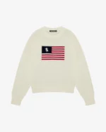 TWO STAR FLAG KNIT SWEATER VINTAGE WHITE