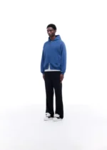 WHITE TAPE ZIPPED HOODIE BLUE - Image 4