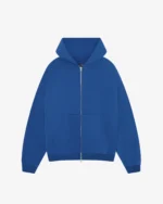 WHITE TAPE ZIPPED HOODIE BLUE