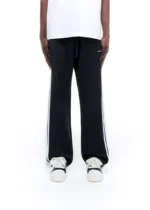 WIDE STRIPE TRACKPANTS BLACK - Image 4