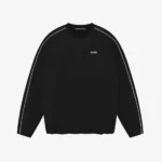 PIPED WINDBREAKER SWEATSHIRT BLACK