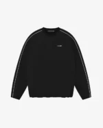 PIPED WINDBREAKER SWEATSHIRT BLACK