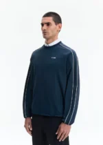 PIPED WINDBREAKER SWEATSHIRT NAVY - Image 4