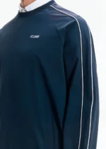 PIPED WINDBREAKER SWEATSHIRT NAVY - Image 2